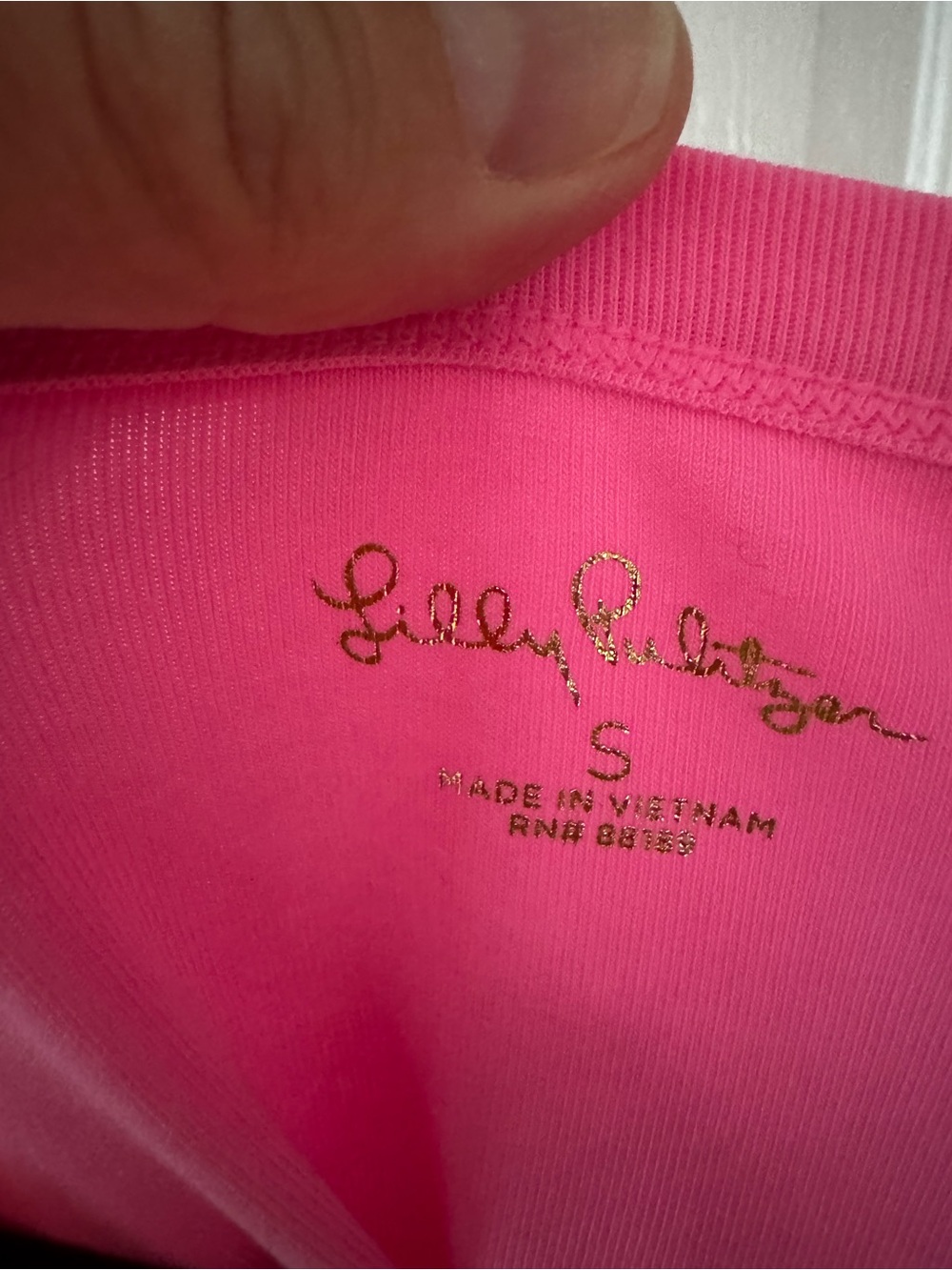 Lilly Pulitzer Vivid Pink Ruched Sleeve Short Sleeve Tee - Picture 3 of 3
